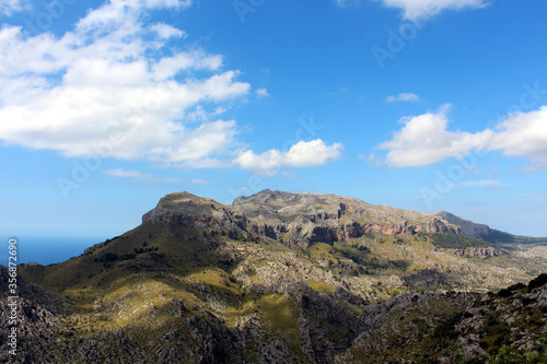 Colorful mountain landscape on a beautiful summer day. Mallorca, Balearic island, Spain.