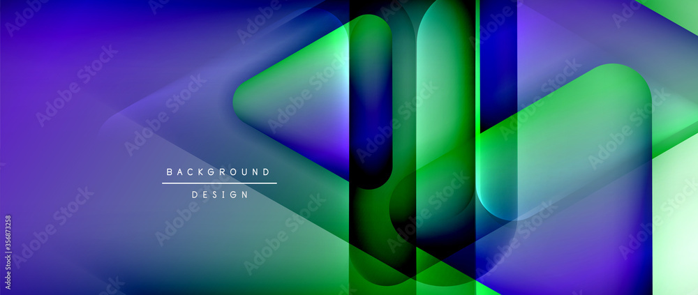 Obraz premium Triangle shapes geometric abstract background. 3D shadow effects and fluid gradients. Modern overlapping forms wallpaper for your text message