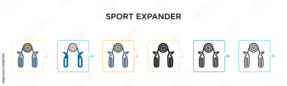 Sport expander vector icon in 6 different modern styles. Black, two colored sport expander icons designed in filled, outline, line and stroke style. Vector illustration can be used for web, mobile, ui Sport expander vector icon in 6 different modern styles. Black, two colored sport expander icons designed in filled, outline, line and stroke style. Vector illustration can be used for web, mobile, ui