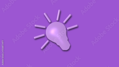 Beautiful purple bulb icon 3d idea light bulb icon