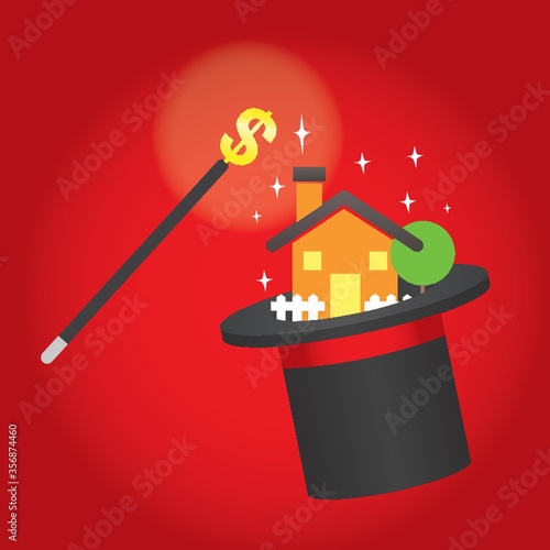 house in magician hat