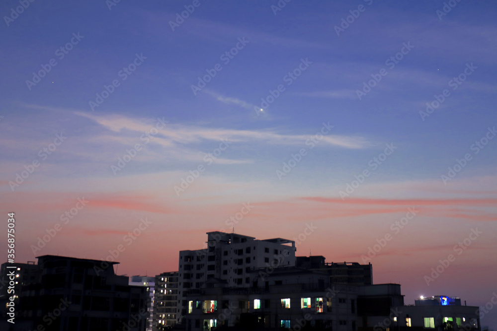 Evening sky of City