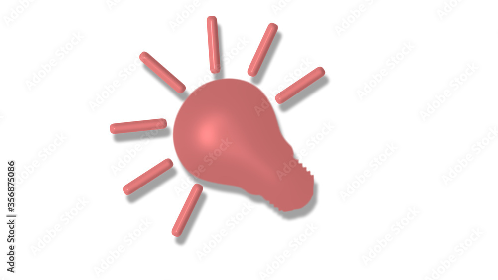 New red light 3d idea bulb icon on white background,bulb icon New red light 3d idea bulb icon on white background,bulb icon