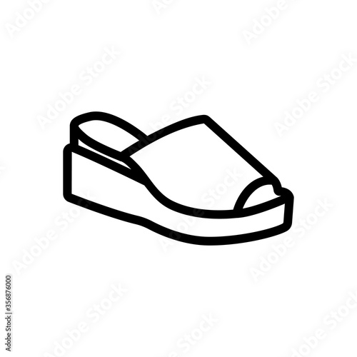 wedge shoe icon vector. wedge shoe sign. isolated contour symbol illustration