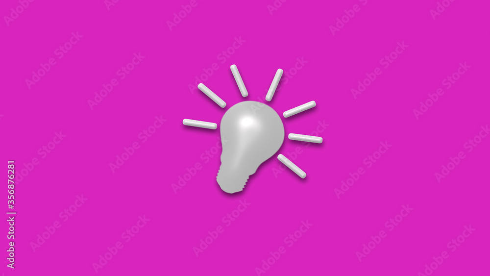 Amazing idea bulb icon on pink background,3d bulb icon Amazing idea bulb icon on pink background,3d bulb icon
