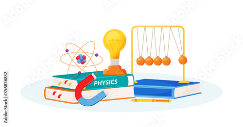 Physics flat concept vector illustration
