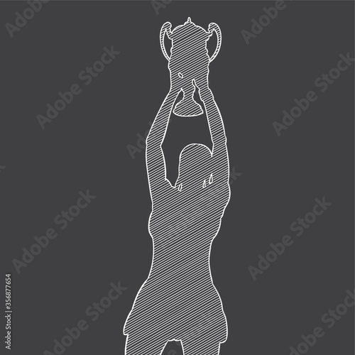 silhouette of a sportswoman holding a trophy