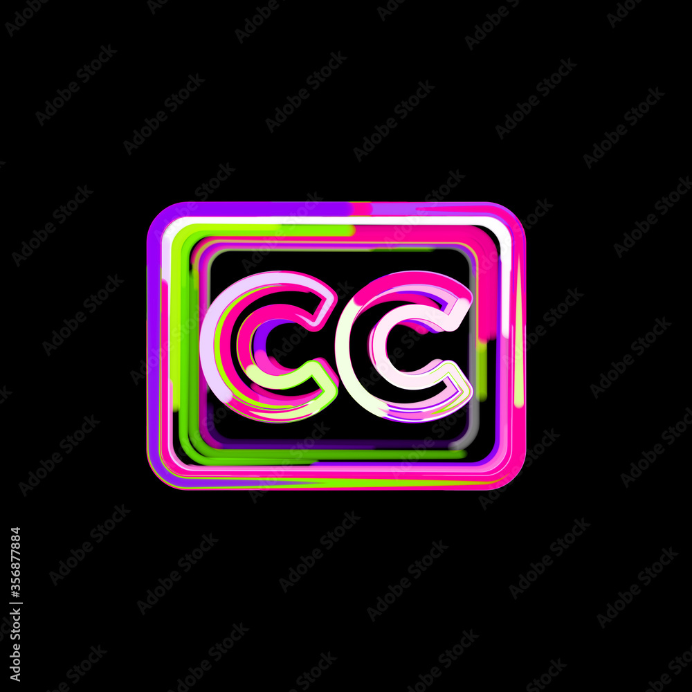 Symbol closed captioning from multi-colored circles and stripes. UFO Green, Purple, Pink Symbol closed captioning from multi-colored circles and stripes. UFO Green, Purple, Pink