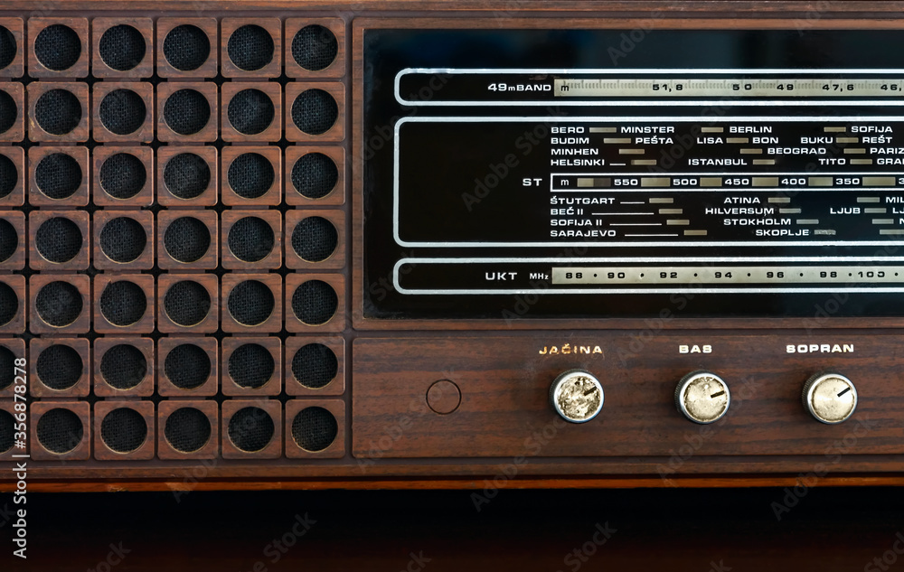 Fototapeta premium Vintage lifestyle, old radio - close up