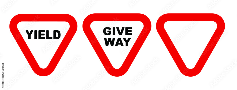 yield and give way sign yield and give way sign