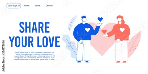 Share love relationship development landing page