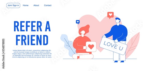 Refer friend mobile communication landing page