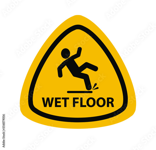 wet floor sign on white background