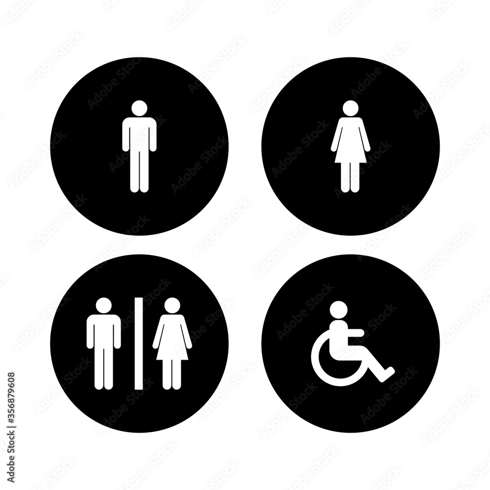 toilet sign set isolated vector toilet sign set isolated vector