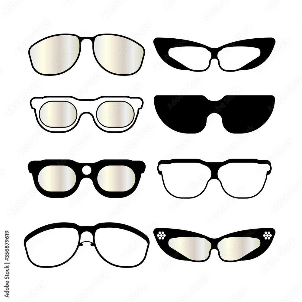 Set of Glasses symbol vector icon design template
Set of Glasses symbol vector icon design template
