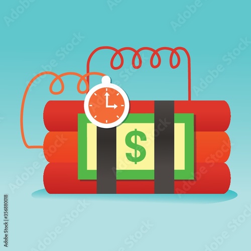 time bomb with currency note