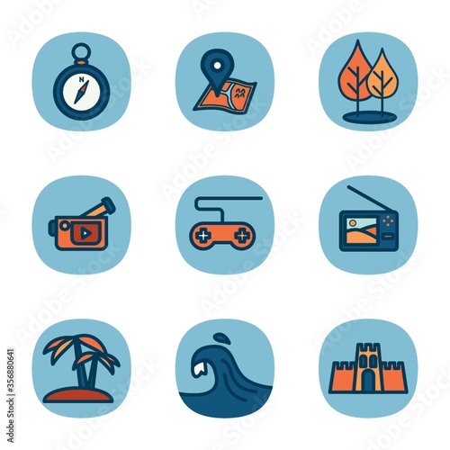 set of travel icons
