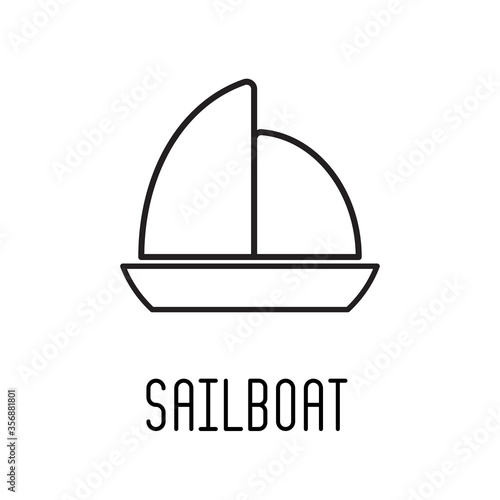 Sailboat line icon. Vector ...