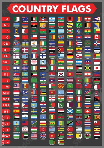 country flags in alphabetical order
