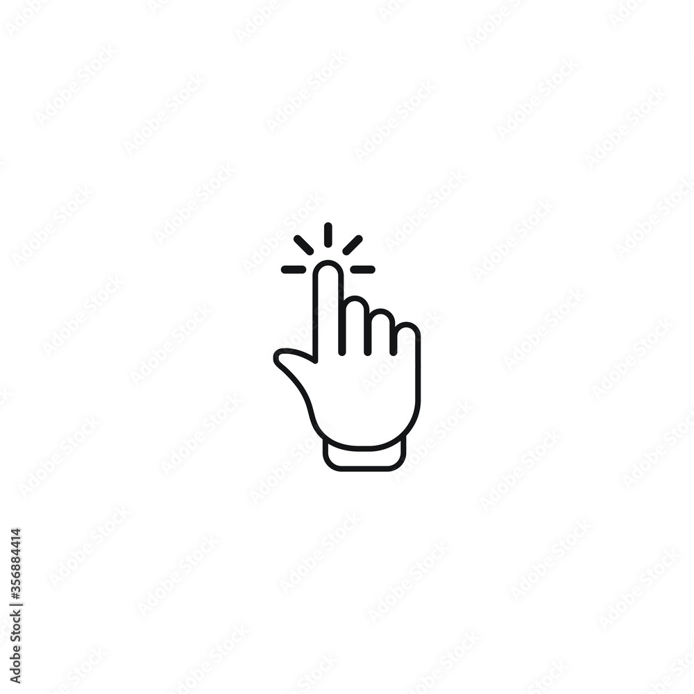 One hand click vector icon illustration One hand click vector icon illustration