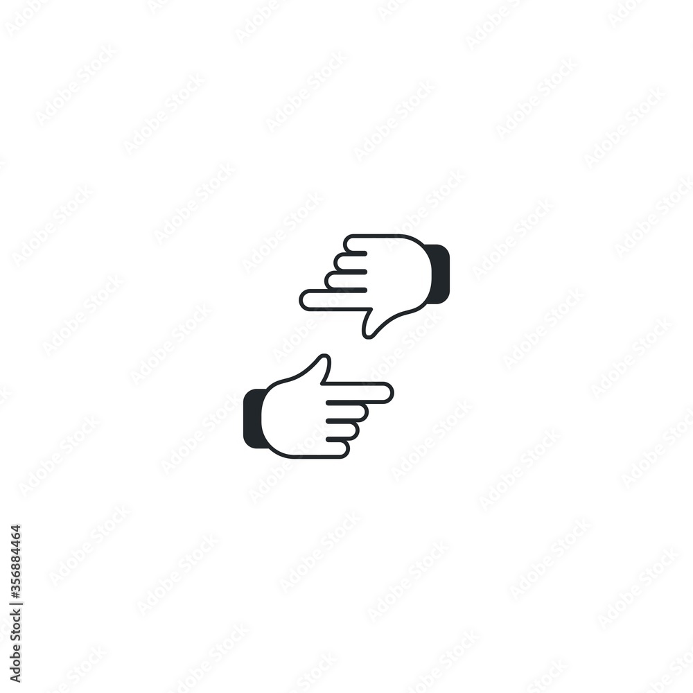 Hand gesture icon logo simple template Hand gesture icon logo simple template