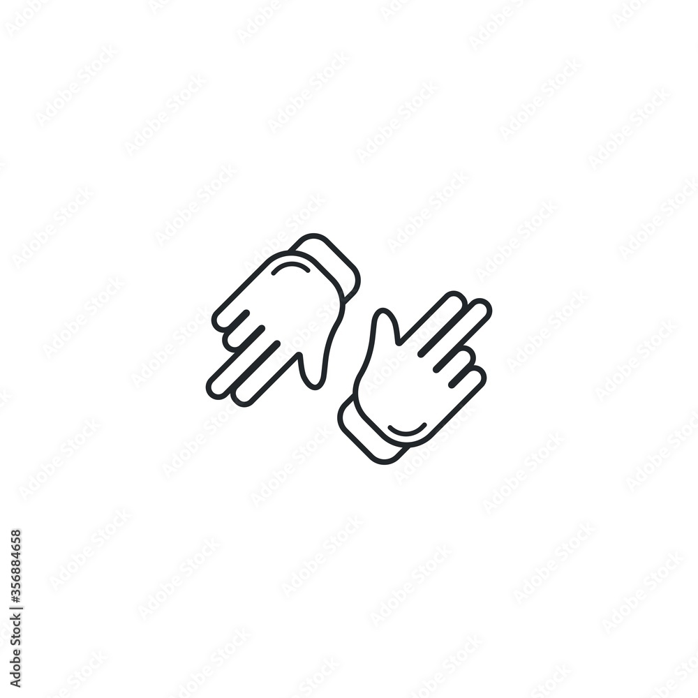 Obraz premium Hand gesture icon logo simple template