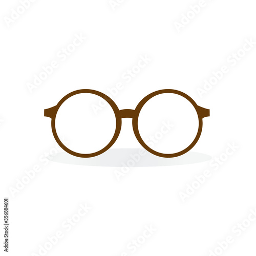 brown retro glasses on white background