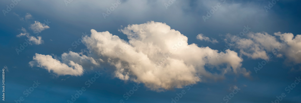 Fototapeta premium Panoramic view on Sky with dramatic clouds.