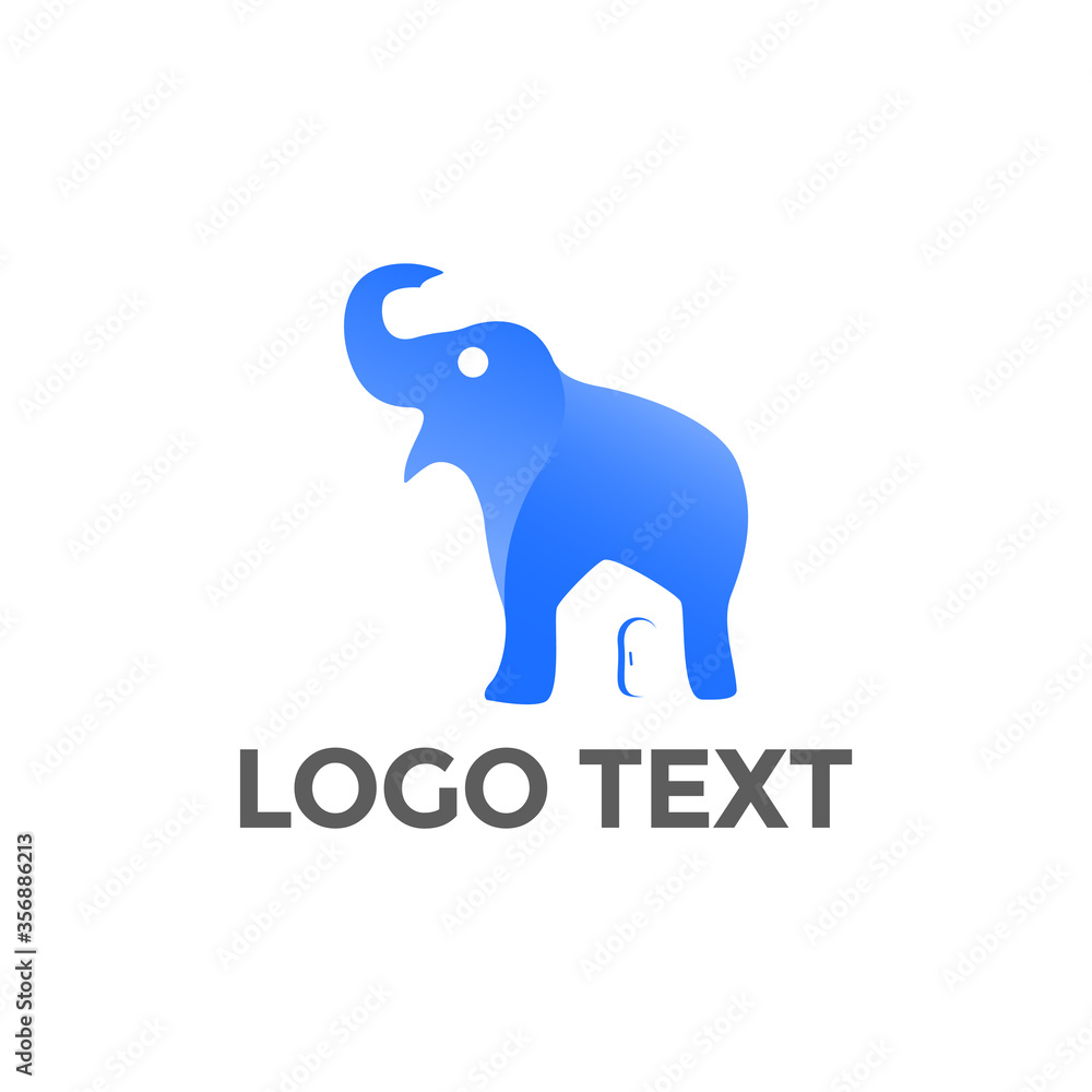 Obraz premium elephant and home logo design