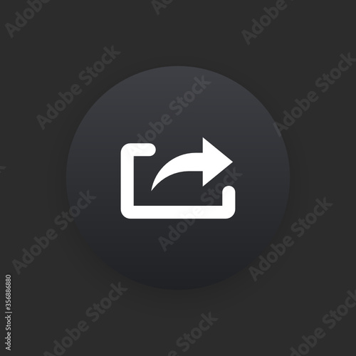 Share Button -  Matte Black Web Button