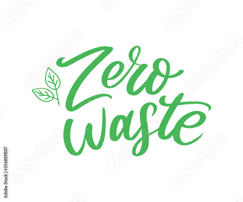 Zero waste conception Green Eco Ecology lettering text vector