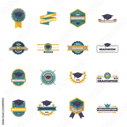 collection of graduation labels