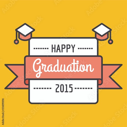 happy graduation 2015 label
