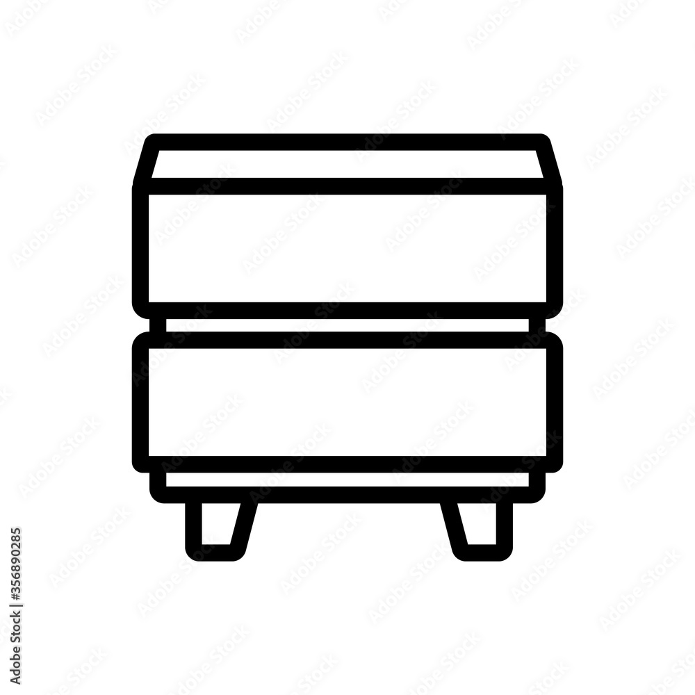 nightstand home furniture icon vector. nightstand home furniture sign. isolated contour symbol illustration nightstand home furniture icon vector. nightstand home furniture sign. isolated contour symbol illustration