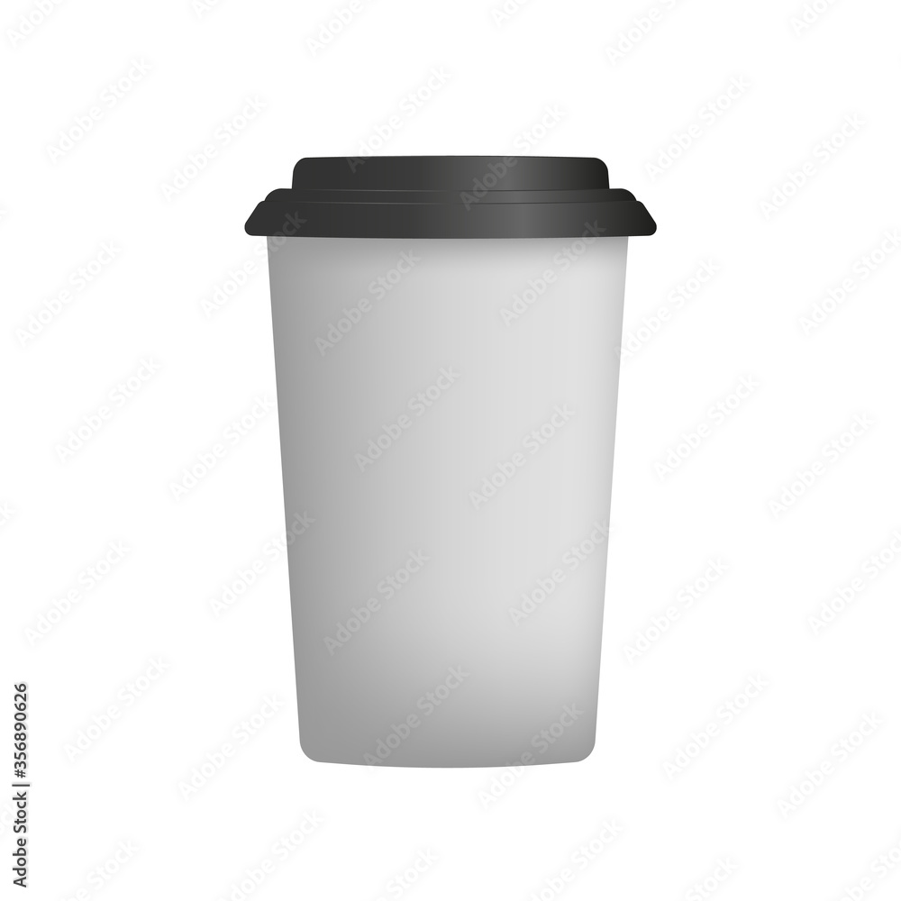 White plastic cup for coffee in 3d. Paper coffee cup vector. Isolated. White plastic cup for coffee in 3d. Paper coffee cup vector. Isolated.