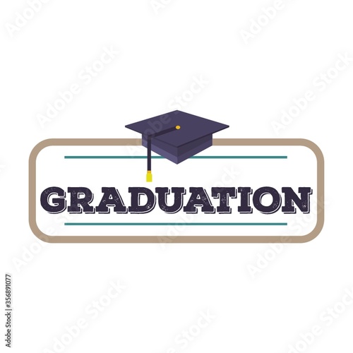 graduation hat label