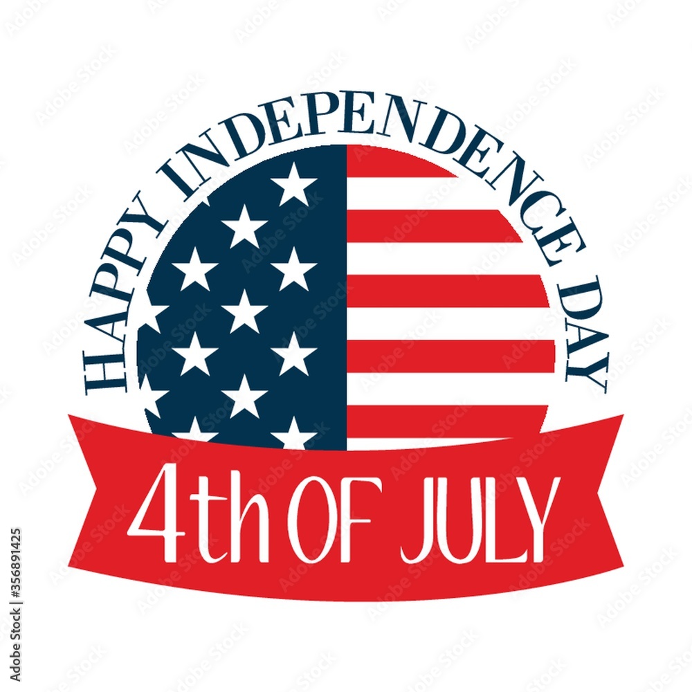 happy independence day 4th of july label