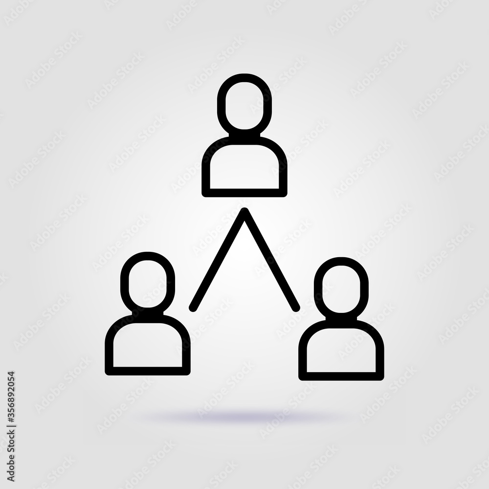 Team work. Manager line icon on gray background Team work. Manager line icon on gray background