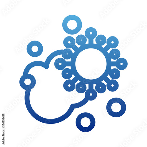 coronavirus or covid 19 symbol, prevention of covid, degraded line style icon