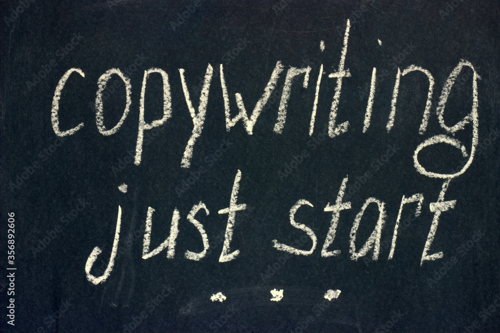 Fototapeta premium Motivational phrase for beginner copywriters “just start”