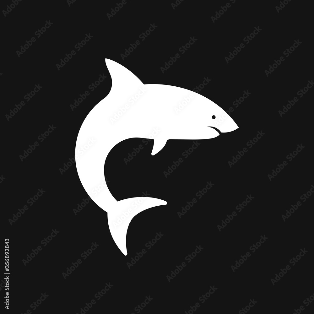 Fototapeta premium Shark icon. Sea and Ocean Animal symbol isolated on background.