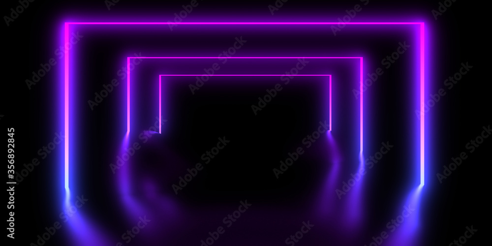 3D abstract background with neon lights. 3d illustration 3D abstract background with neon lights. 3d illustration