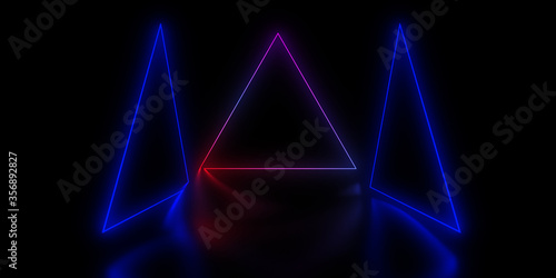 Wallpaper Mural 3D abstract background with neon lights. 3d illustration Torontodigital.ca