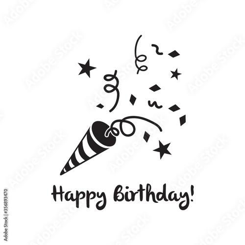 birthday card with party popper