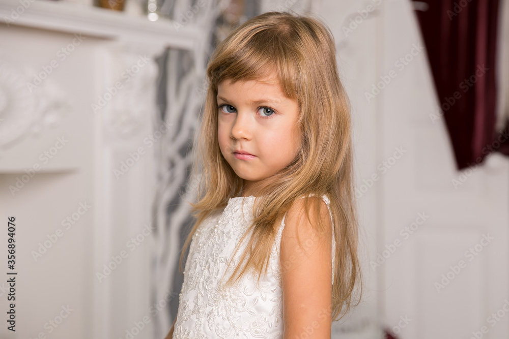 Little girl princess in beautiful holiday dress Little girl princess in beautiful holiday dress