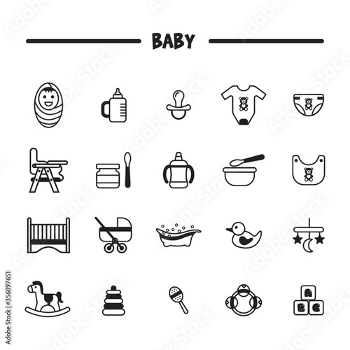 baby icon set