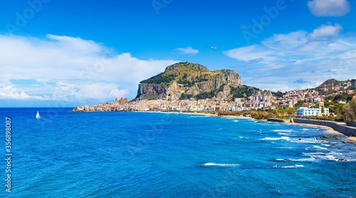 Beautiful Cefalu, small resort town on Tyrrhenian coast of Sicily, Italy