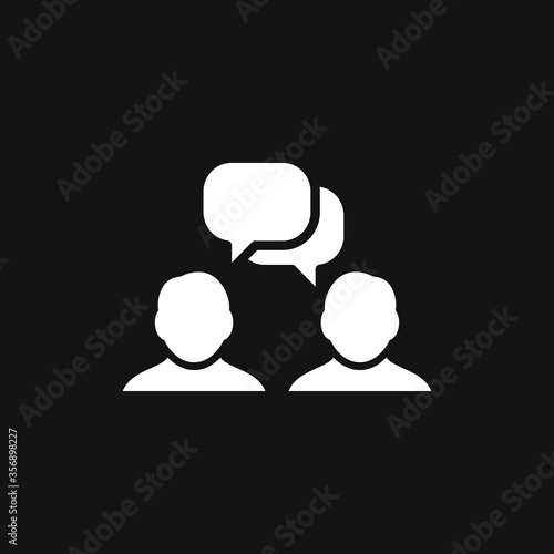 Talking vector icon. Dialogue,contact, conversational symbol isolated on background.