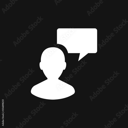 Talking vector icon. Dialogue,contact, conversational symbol isolated on background.