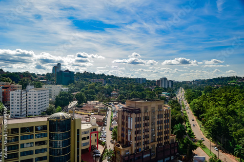 Aerial shot of downtown Kampala, Uganda photo